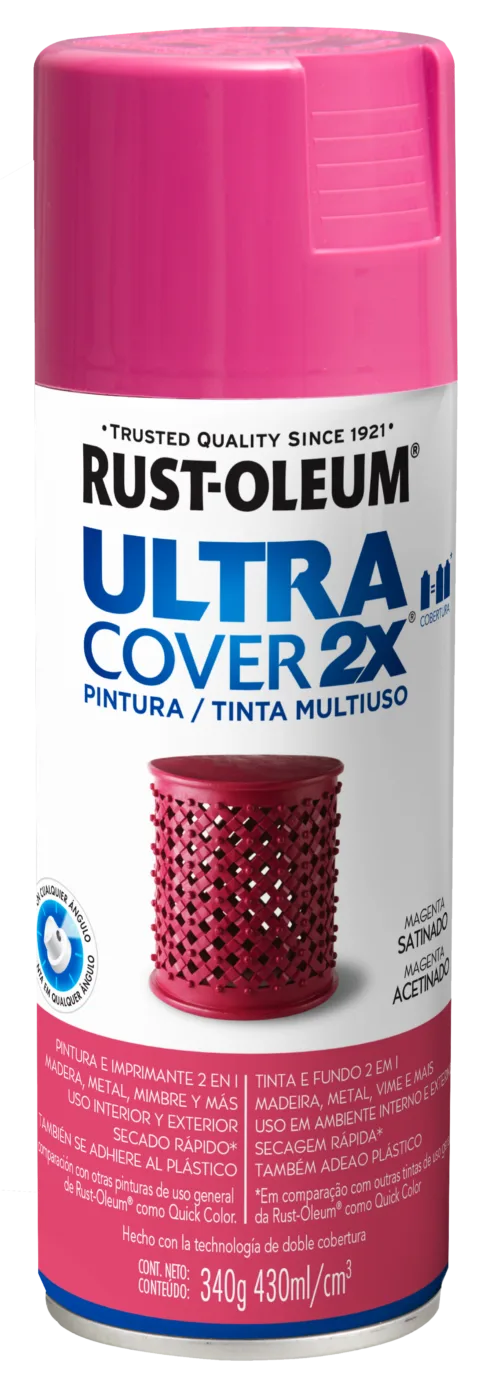 Spray Ultra Cover 2x Magenta Satín Lata 340gr - Rust Oleum