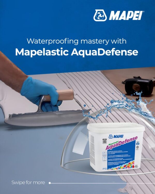 Aplicación de membranas impermeables Mapelastic Aquadefense con llana en zona húmeda