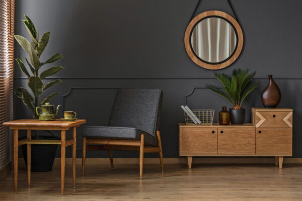 Sala de Estar con Muebles de Madera Tratados con Tinte para Madera