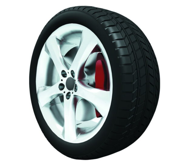 Rueda automotriz con llanta pintada en negro Rust-Oleum