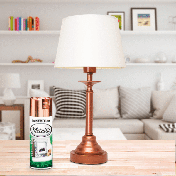 Lámpara decorada con pintura metálica cobre Rust-Oleum