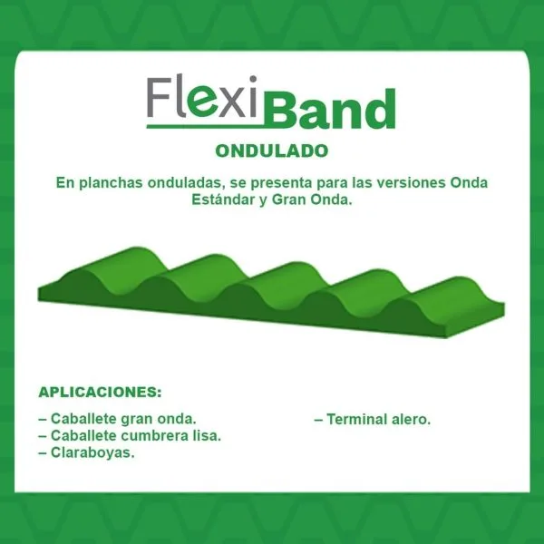 Sello de poliuretano ondulado Flexiband para techos con planchas acanaladas