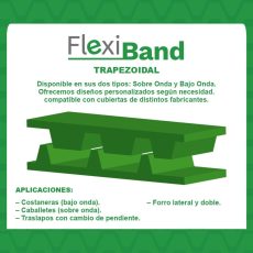 Sello de poliuretano Flexiband trapezoidal con aplicaciones para techos y estructuras metálicas
