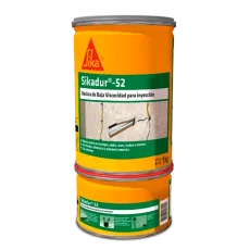 Envase de 1 kg de Sikadur 52 de Sika, resina epóxica bicomponente para inyección estructural en grietas de concreto y otros materiales