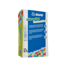 Saco de Ultraplan Contract 3-40 de Mapei, mortero autonivelante cementicio para nivelación de pisos interiores, formato 20 kg