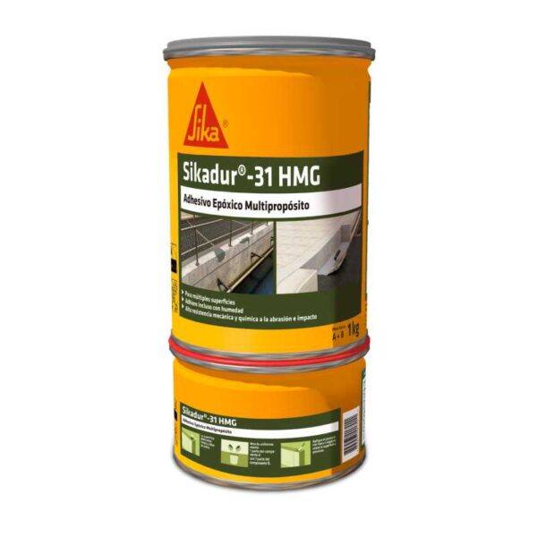 Envase de Sikadur 31 Hi-Mod Gel de Sika, adhesivo epóxico multipropósito para unión estructural en concreto, acero y cerámica
